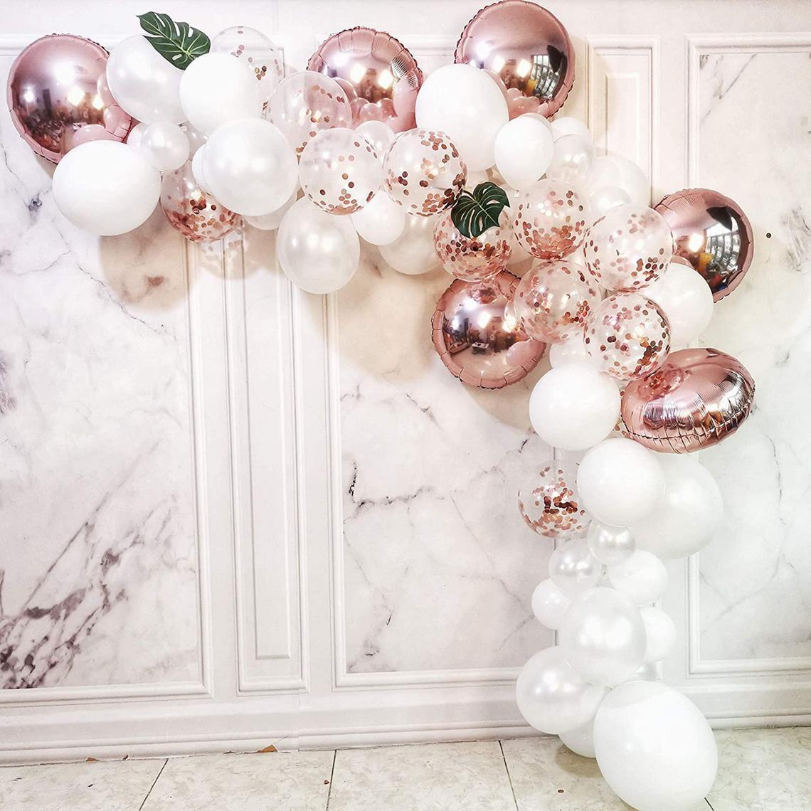 White and Gold Balloons | Gold Confetti Balloons - Decotree.co Online Shop