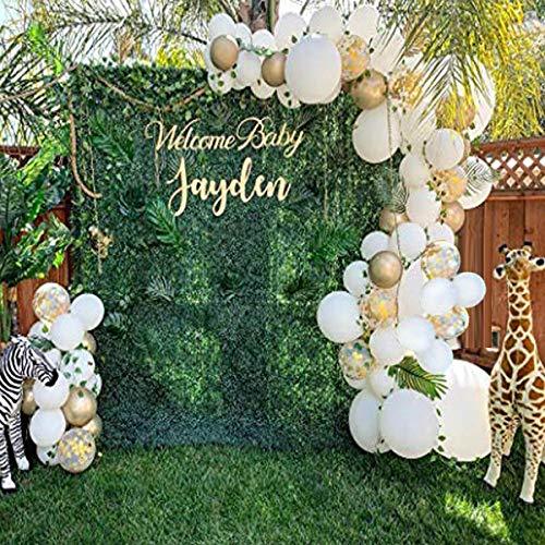 White Balloon Arch Garland Kit, 124 Pieces White Gold and Gold Confetti Latex Balloons for Baby Shower Wedding Birthday - Decotree.co Online Shop