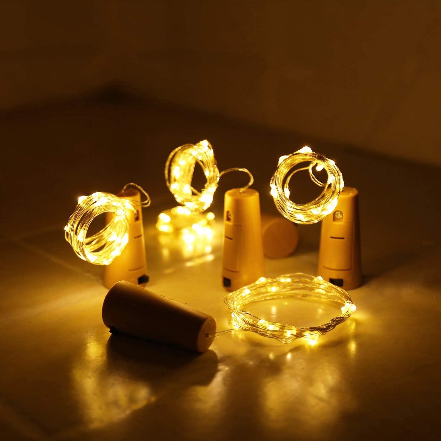 Wine Bottle Lights with Cork for Home - Decotree.co Online Shop