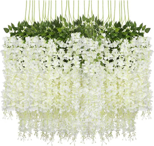 Wisteria Hanging Flowers Fake Flower Garland Artificial Wisteria Vines Wedding Party Wall Decorations - Decotree.co Online Shop