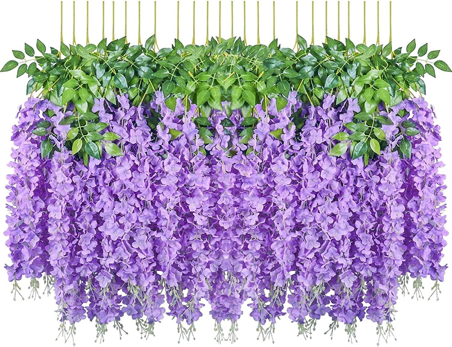 Wisteria Hanging Flowers Fake Flower Garland Artificial Wisteria Vines Wedding Party Wall Decorations - Decotree.co Online Shop