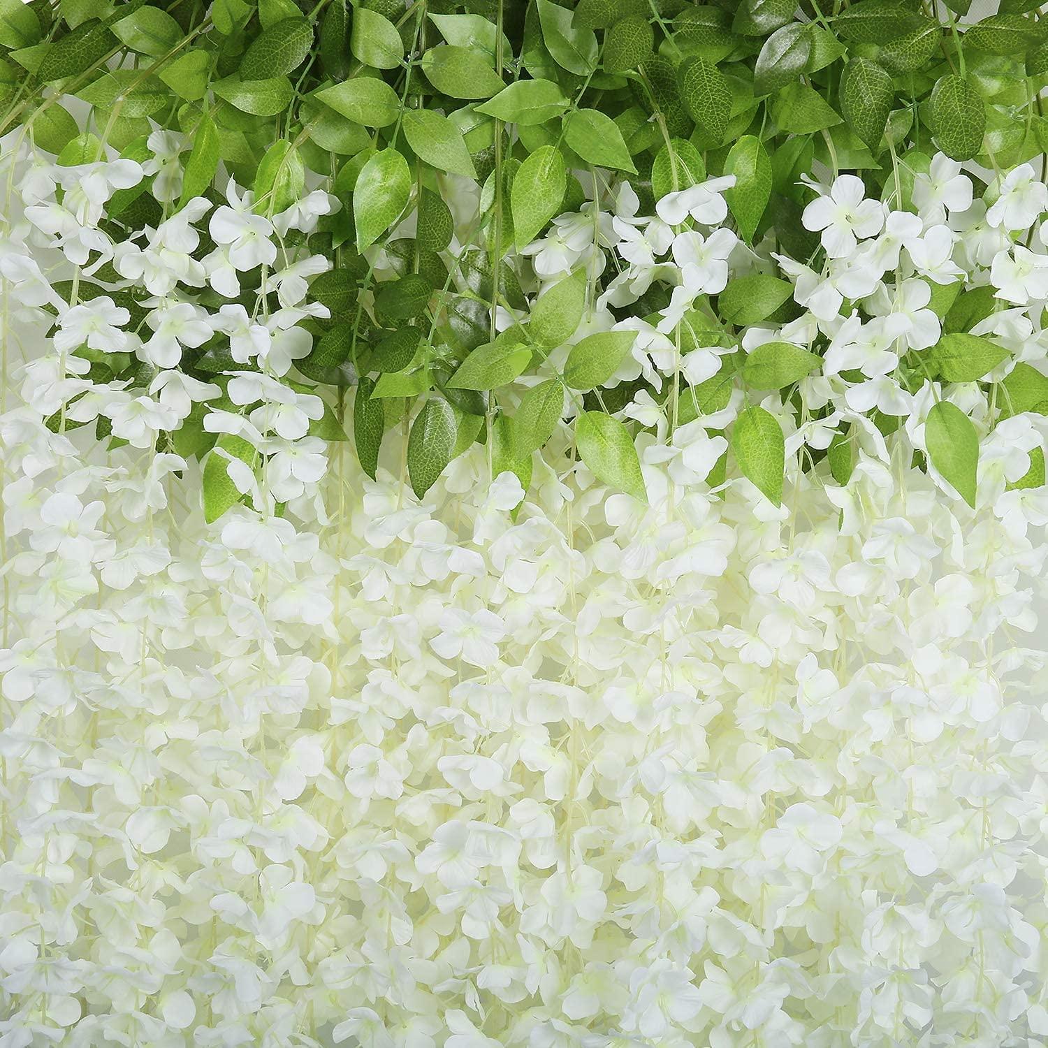 Wisteria Hanging Flowers Fake Flower Garland Artificial Wisteria Vines Wedding Party Wall Decorations - Decotree.co Online Shop